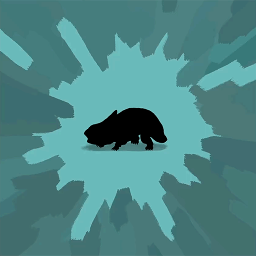 A wiggly silhouette of a mystery monster